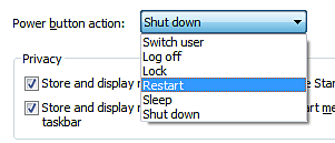 Start Button Properties, Customize